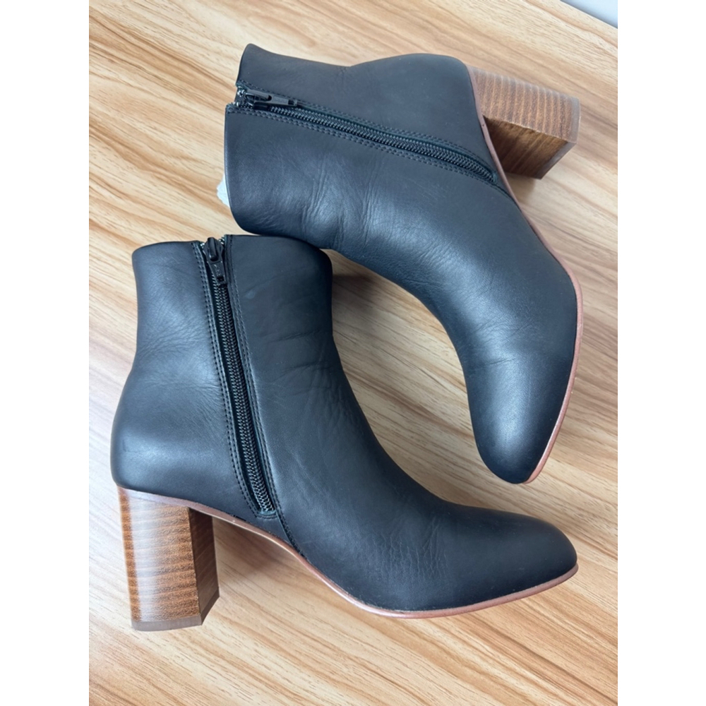 Soludos Black Leather Ankle Venetian Boots Size 7.5 - Picture 4 of 6